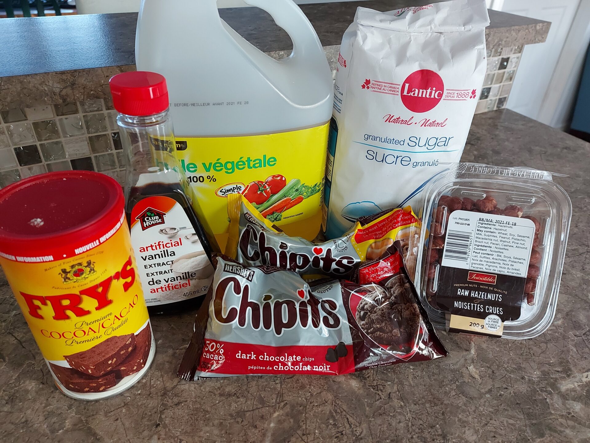 ingrédients pour nutella maison